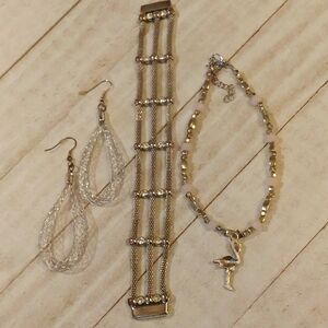 3Pcs. Silver Toned Costume Jewelry Bundle